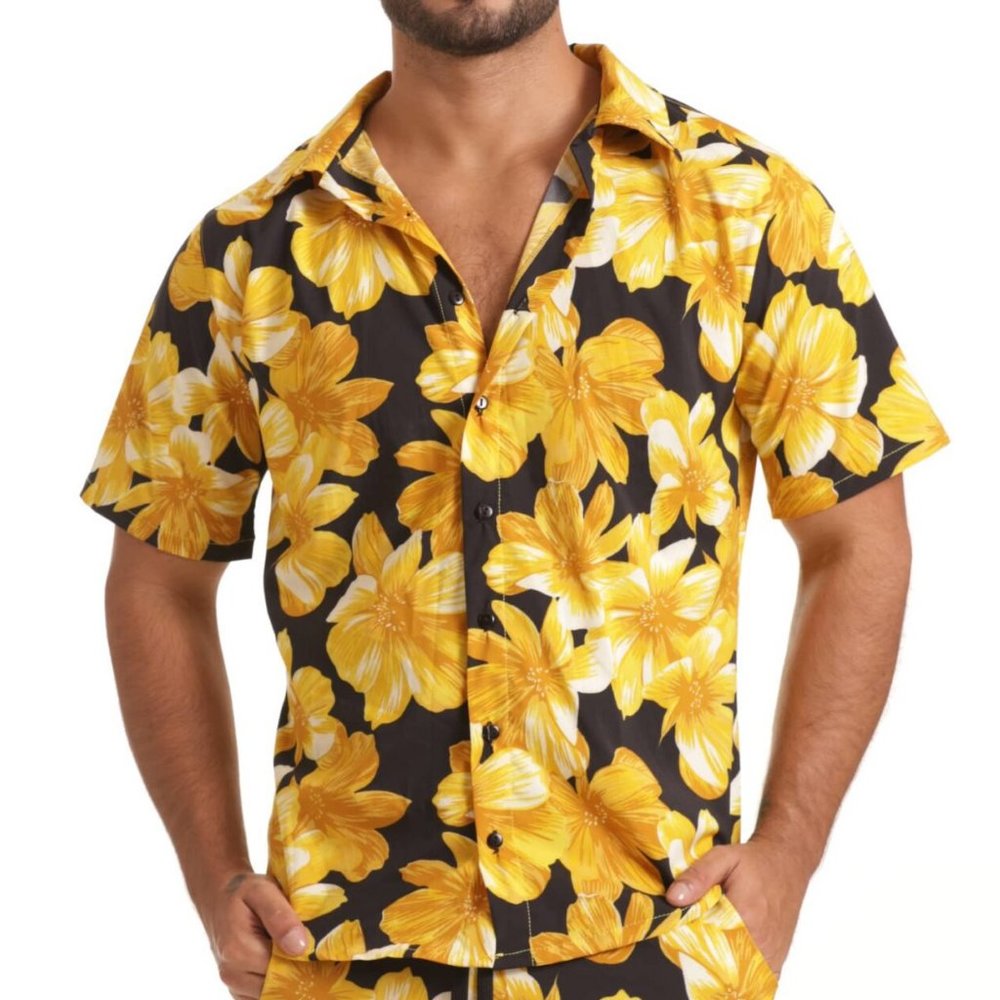 GIGO FLOWERS YELLOW SHIRT